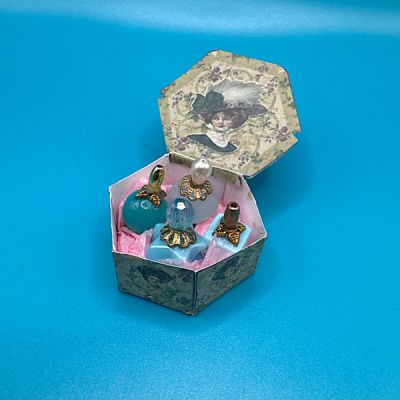 Handmade Perfume Set in Box Blue