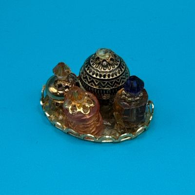 Handmade Perfume Set on Tray Bronze