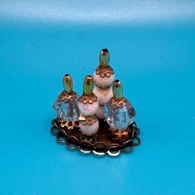 Handmade Perfume Set on Tray White