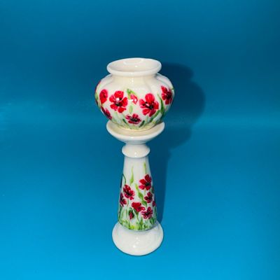 White with Red Flowers Jardiniere (Last One)                  