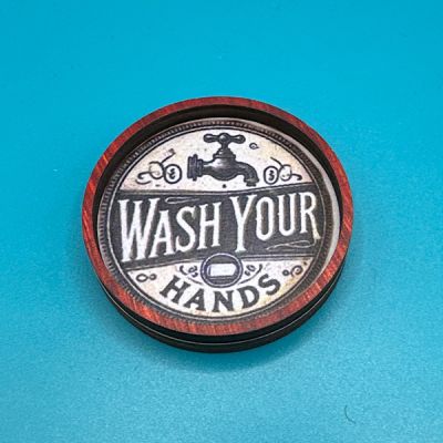 Wooden Sign Wash Your Hands 5cm