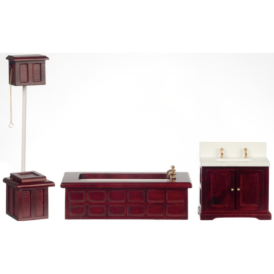 Victorian 3 pc Bathroom Set Mahogany 