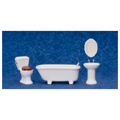 White Bathroom Set 4 pcs
