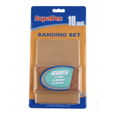 Sanding Block & 10 Sanding Sheets