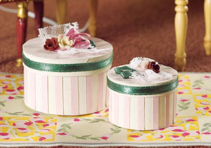 Striped hat box sales